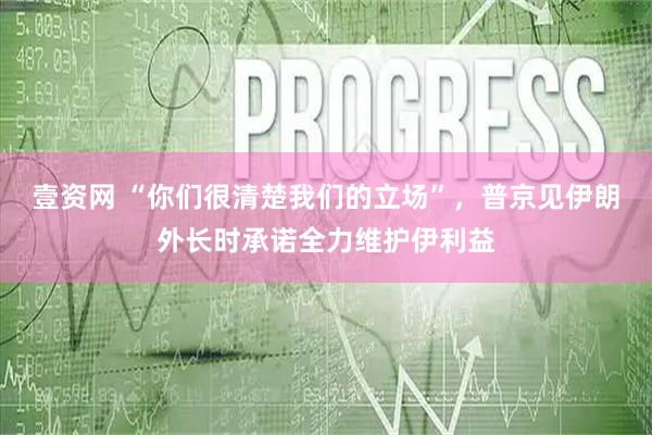 壹资网 “你们很清楚我们的立场”，普京见伊朗外长时承诺全力维护伊利益